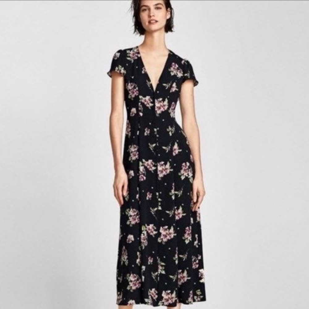 ZARA Floral Maxi Dress